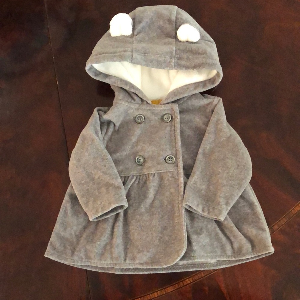 Carter’s fleece hooded jacket with bear ears, size 3 M